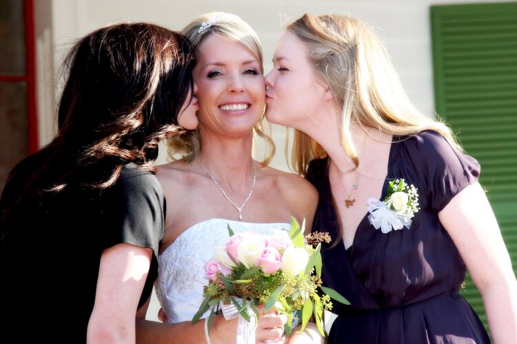 Me and my daughters on my wedding day in Feb 09